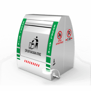 2200 litre konik bacalı jaklı yeraltı Çöp konteyner sistemi